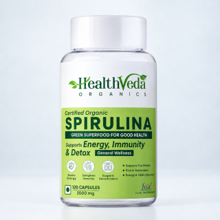 Health Veda Organics Spirulina 2000 mg – 120 Capsules