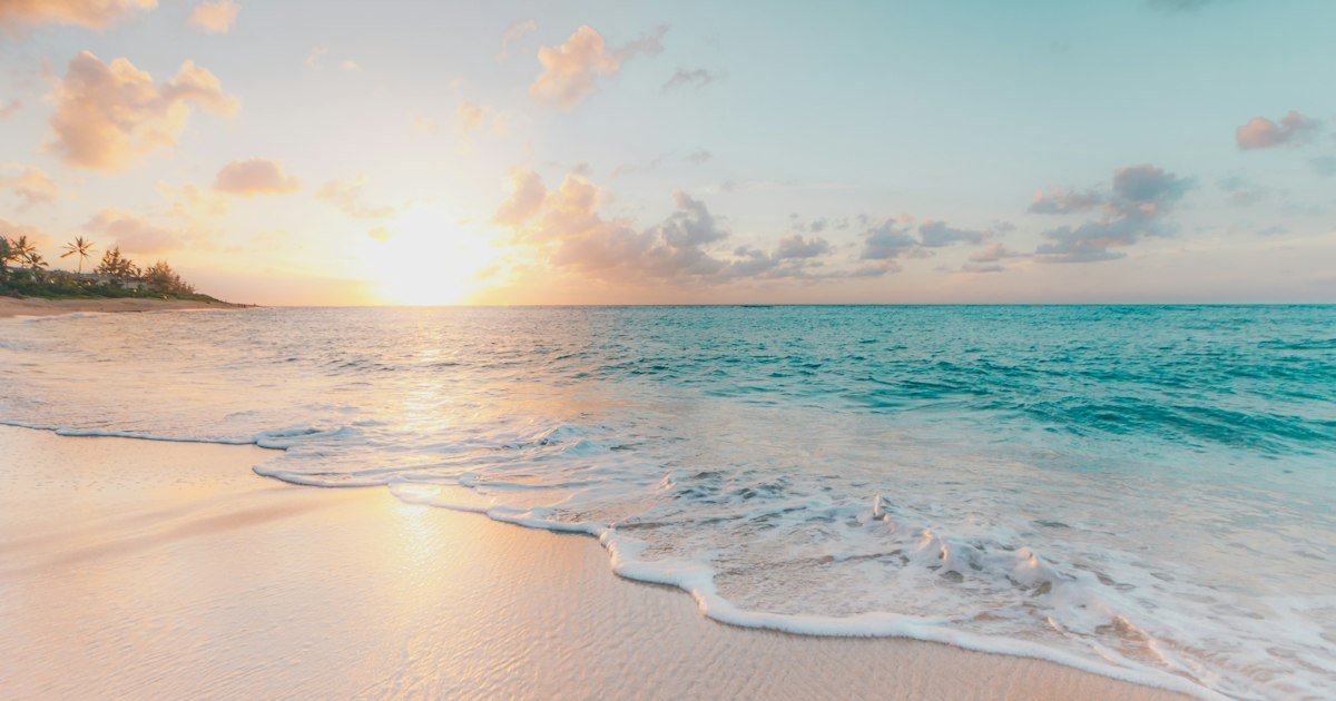 A sunny beach scene highlighting the environmental context for mineral vs chemical sunscreen use.